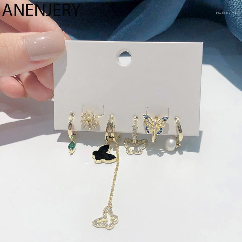 Hoop & Huggie ANENJERY 925 Sterling Silver Zircon Butterfly Tassel Ear Clip Earrings For Women Charming 6-piece Earring Set Jewelry, Golden;silver
Hoop & Huggie ANENJERY 925 Sterling Silver Zircon Butterfly Tassel Ear Clip Earrings For Women Charming 6-piece Earring Set Jewelry, Golden;silver