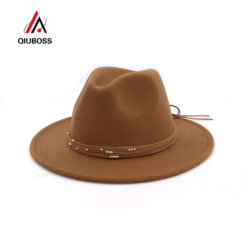 QIUBOSS Vintage Retro Plain Dyed Wool Felt Black Women's Hats Flat Brim Fedora Hat Wholesale Classic Unisex Jazz Trilby 60 CM
QIUBOSS Vintage Retro Plain Dyed Wool Felt Black Women's Hats Flat Brim Fedora Hat Wholesale Classic Unisex Jazz Trilby 60 CM