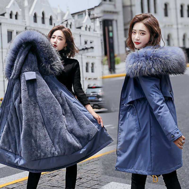 5XL 6XL Plus size Women Down Parkas Winter Warm Fur Liner Female Outerwear Thicken Long Cotton Padded Jackets Winter Coat Woman 201017
