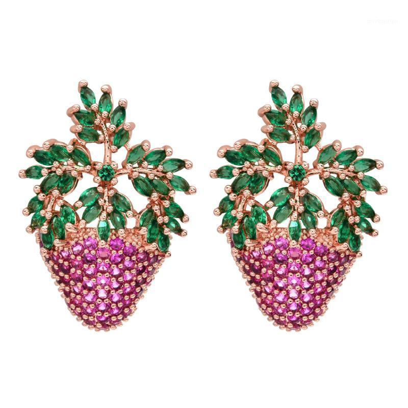 Exaggerated sweet and romantic colored strawberry zircon earrings for women/girls in various social situations ER-2341
Exaggerated sweet and romantic colored strawberry zircon earrings for women/girls in various social situations ER-2341