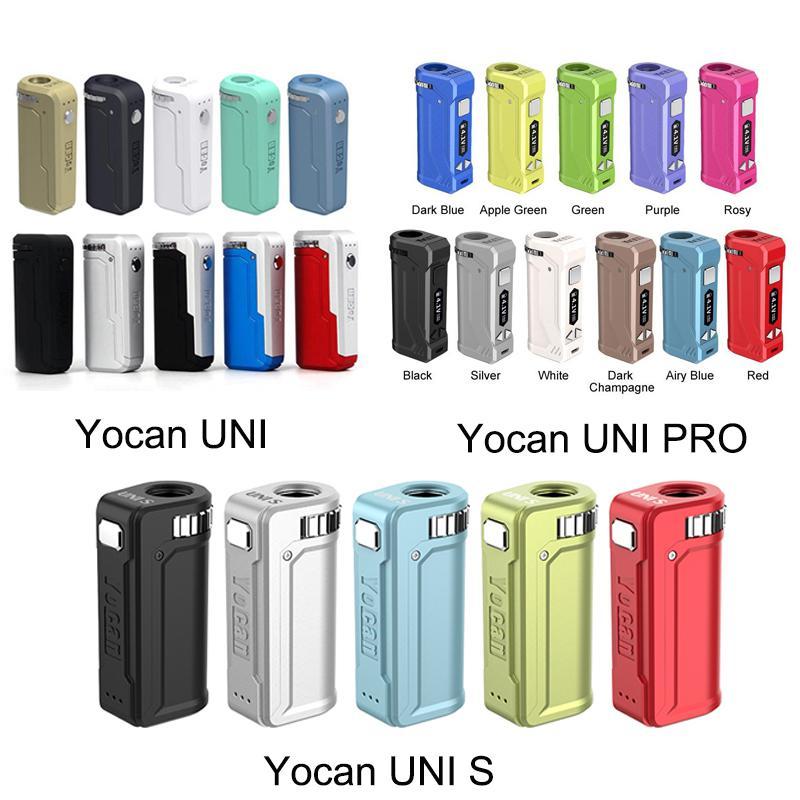 Newest 11 Colors Authentic Yocan UNI PRO S Box Mod 650mAh Preheat VV Vape Battery for All 510 Thread Carts Cartridge 100% Original
Newest 11 Colors Authentic Yocan UNI PRO S Box Mod 650mAh Preheat VV Vape Battery for All 510 Thread Carts Cartridge 100% Original