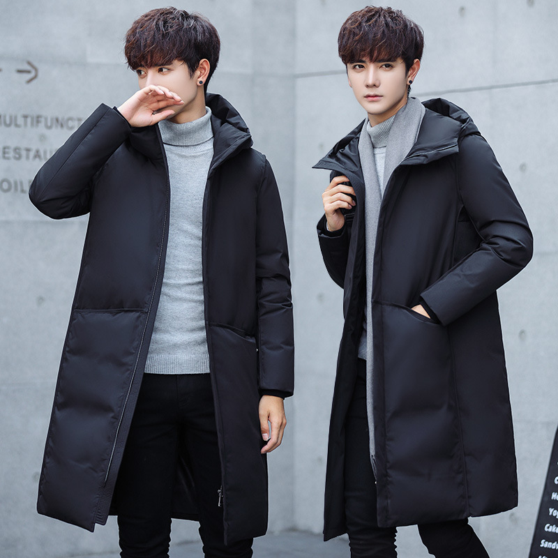 -40 Celsius Black Long Down Coat Goose Down Parkas Men Winter Jacket Collar Hooded Outdoor Male Thick Coat 201128
