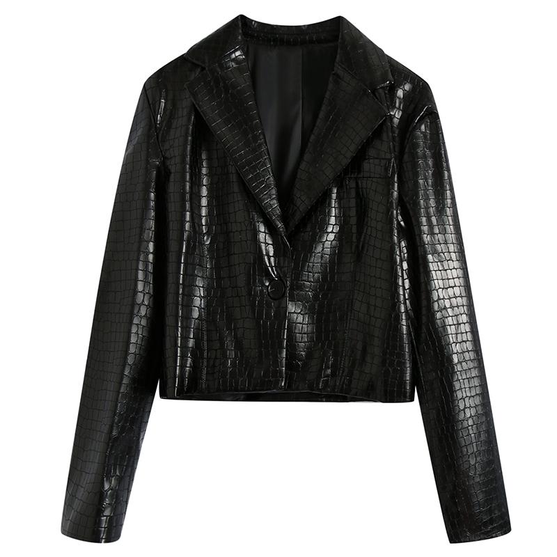 ZOEPO Casual Black Notched Blazers Women Fashion Single Button Short Jackets Women Elegant PU Leather Suits Female Ladies IX, Bbbz2913
ZOEPO Casual Black Notched Blazers Women Fashion Single Button Short Jackets Women Elegant PU Leather Suits Female Ladies IX, Bbbz2913