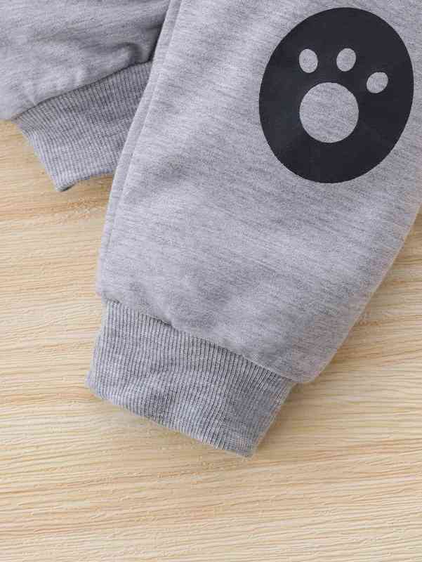 Baby Letter And Bear Print Pullover & Sweatpants SHE