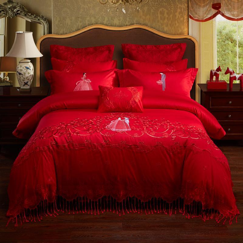 New 100% Cotton Luxury Embroidery Satin lace Bedding Sets Bed Sheet Queen King size 4pcs/6pcs/9pcs Tassels Duvet Cover Sets1
New 100% Cotton Luxury Embroidery Satin lace Bedding Sets Bed Sheet Queen King size 4pcs/6pcs/9pcs Tassels Duvet Cover Sets1