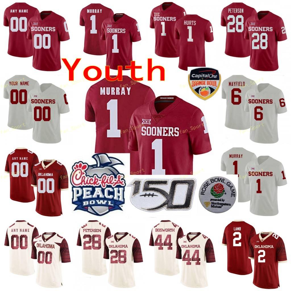 Custom Oklahoma Sooners College Football Jerseys 44 Brian Bosworth 6 Baker Mayfield 6 Tre Brown 7 Spencer Rattler Youth Kids Stitched
Custom Oklahoma Sooners College Football Jerseys 44 Brian Bosworth 6 Baker Mayfield 6 Tre Brown 7 Spencer Rattler Youth Kids Stitched