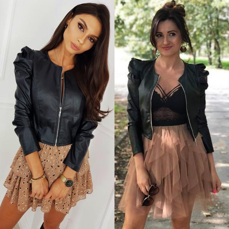 Fashion Girls PU Leather Jacket 2020 Spring New Puff Sleeve Faux Leather Biker Coat Black Slim Women Short Motorcycle Jacket D30
Fashion Girls PU Leather Jacket 2020 Spring New Puff Sleeve Faux Leather Biker Coat Black Slim Women Short Motorcycle Jacket D30