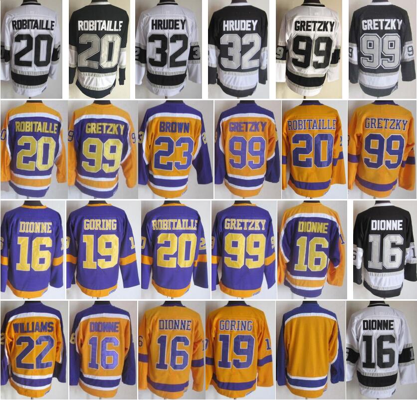 Vintage 20 Luc Robitaille Jersey Retro Ice Hockey 99 Wayne Gretzky 19 Butch Goring 32 Kelly Hrudey 23 Dustin Brown 16 Marcel Dionne Stitched Black White Purple Yellow, 23 yellow
Vintage 20 Luc Robitaille Jersey Retro Ice Hockey 99 Wayne Gretzky 19 Butch Goring 32 Kelly Hrudey 23 Dustin Brown 16 Marcel Dionne Stitched Black White Purple Yellow, 23 yellow