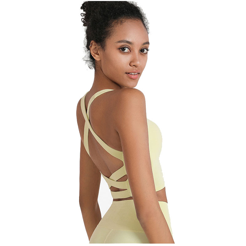 Camisoles Tanks Women sports bra fitness exercise yoga with chest pad running outdoor shockproof beautiful back underwear top
