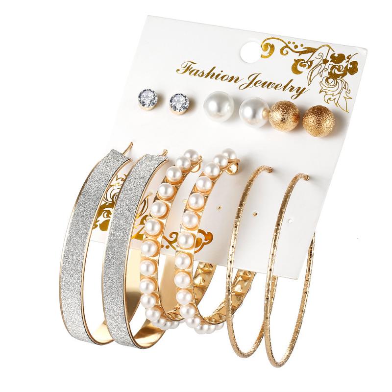 Stud Hoop Dangle Earrings Sets For Women 2020 Fashion Charms Jewelry Pearl Zircon Engagement Earings Gothic 6PCS Suit Boho Gift
Stud Hoop Dangle Earrings Sets For Women 2020 Fashion Charms Jewelry Pearl Zircon Engagement Earings Gothic 6PCS Suit Boho Gift