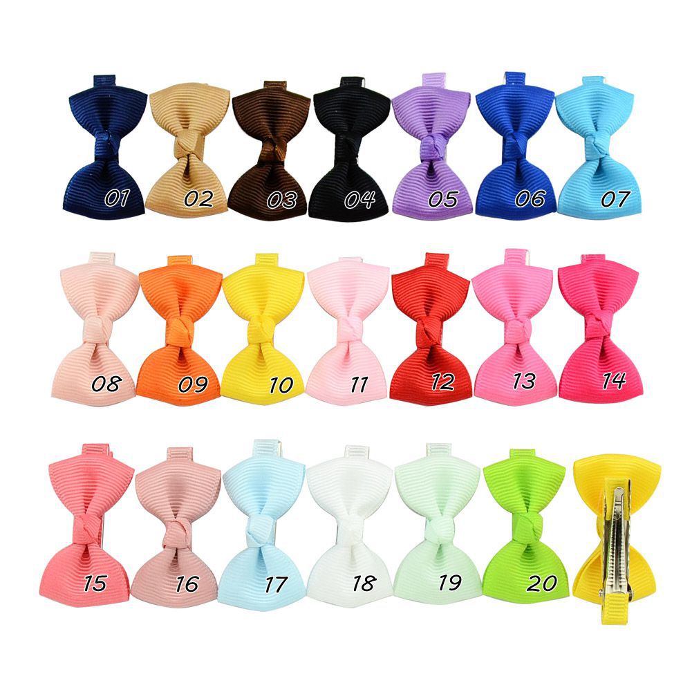 Bow Hairpins Small Baby Mini Grosgrain Ribbon Bows Hairgrips Girls Bowknot Hair Clips Kids Hair Accessories 20 Colors KFJ524