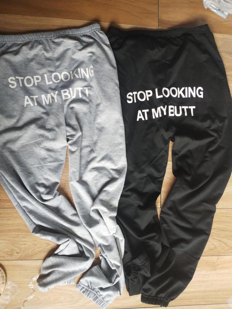 2020 new physical real shot printing casual trousers fashion letters stop looking at my buhip-hop sports trousers
2020 new physical real shot printing casual trousers fashion letters stop looking at my buhip-hop sports trousers