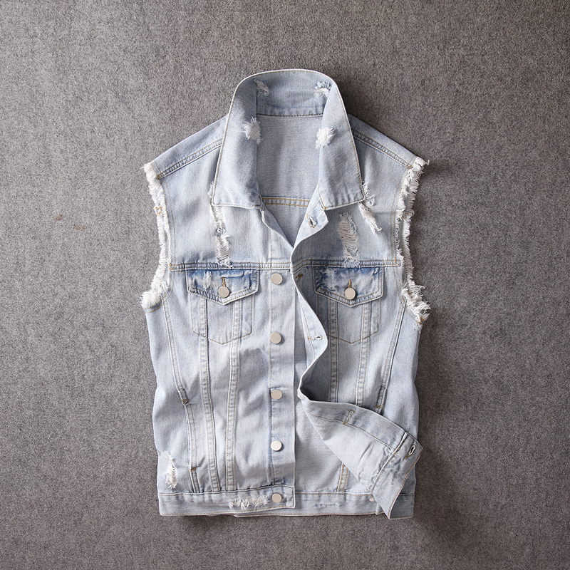 2021 New High Street Fashion Sleeveless Cotton Coats Biker Chaqueta Homme Korean Style Light Blue Hip Hop Ripped Denim Vest Men Jkkl, Retro light blue
2021 New High Street Fashion Sleeveless Cotton Coats Biker Chaqueta Homme Korean Style Light Blue Hip Hop Ripped Denim Vest Men Jkkl, Retro light blue