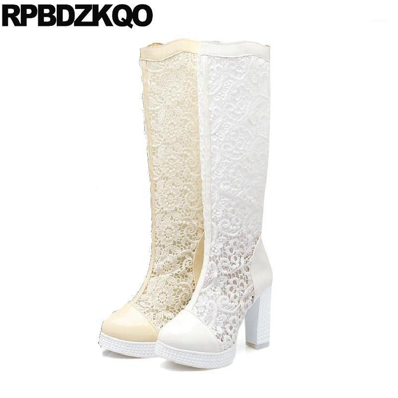 Fetish Big Size Women Patent Leather Cheap Mesh Lace White Wedding Boots Extreme Bridal High Heel Sandals Shoes Chunky Knee 101, Beige
Fetish Big Size Women Patent Leather Cheap Mesh Lace White Wedding Boots Extreme Bridal High Heel Sandals Shoes Chunky Knee 101, Beige