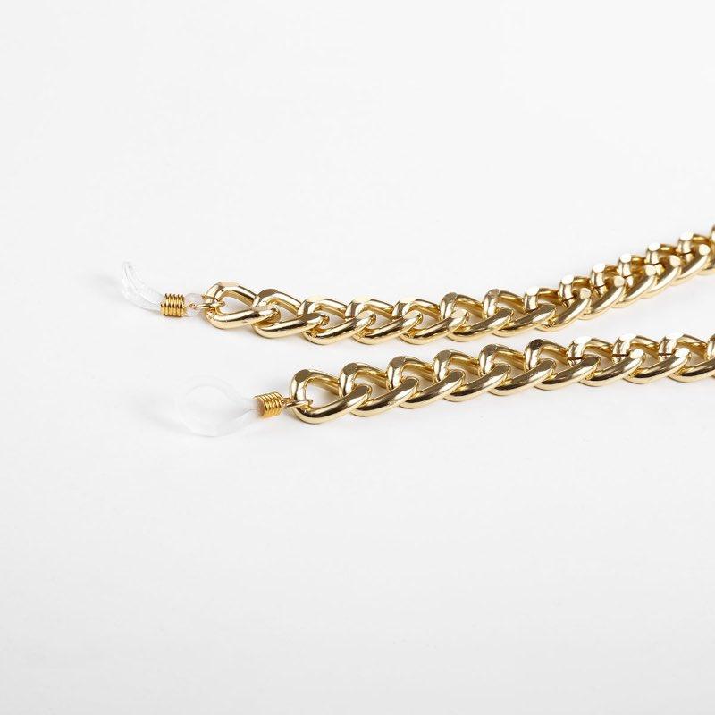 New Thick Basic Design Gilding Chain Punk Style Women Sunglasses Chains Beautiful Metal Eyewear Chain Fix By Rubber Ring Wholesale