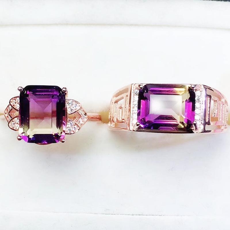 Cluster Rings Couple Ametrine Lovers Rectangle Ring Per Jewelry 5.6ct*2pcs Gemstone 925 Sterling Silver For Men And Women J291906, Golden;silver
Cluster Rings Couple Ametrine Lovers Rectangle Ring Per Jewelry 5.6ct*2pcs Gemstone 925 Sterling Silver For Men And Women J291906, Golden;silver