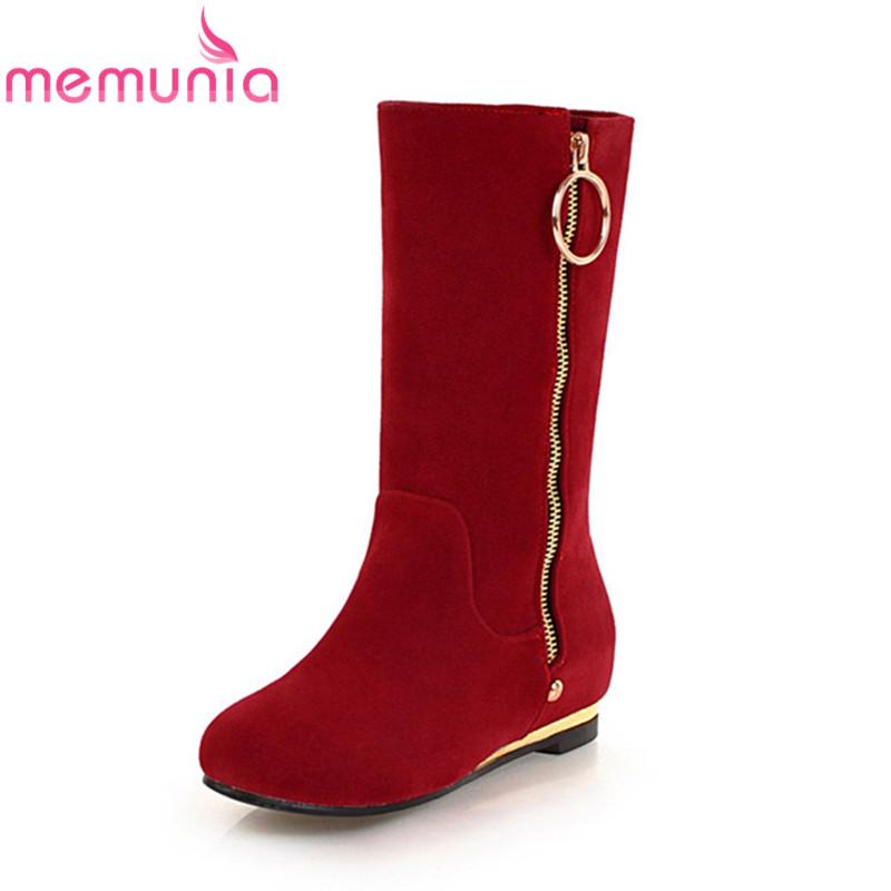 MEMUNIA NEW arrival 2020 mid calf boots red black round toe casual shoes zip metal decoration 4cm high heels boots womens
MEMUNIA NEW arrival 2020 mid calf boots red black round toe casual shoes zip metal decoration 4cm high heels boots womens