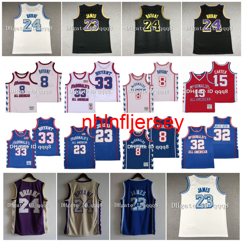 23 James Jersey 8 24 BRYANT Mamba Jersey NCAA Mcdonalds All American Bryant Vince 15 Carter Earvin 32 Johnson Stitched Basketball Jersey, As pic
23 James Jersey 8 24 BRYANT Mamba Jersey NCAA Mcdonalds All American Bryant Vince 15 Carter Earvin 32 Johnson Stitched Basketball Jersey, As pic