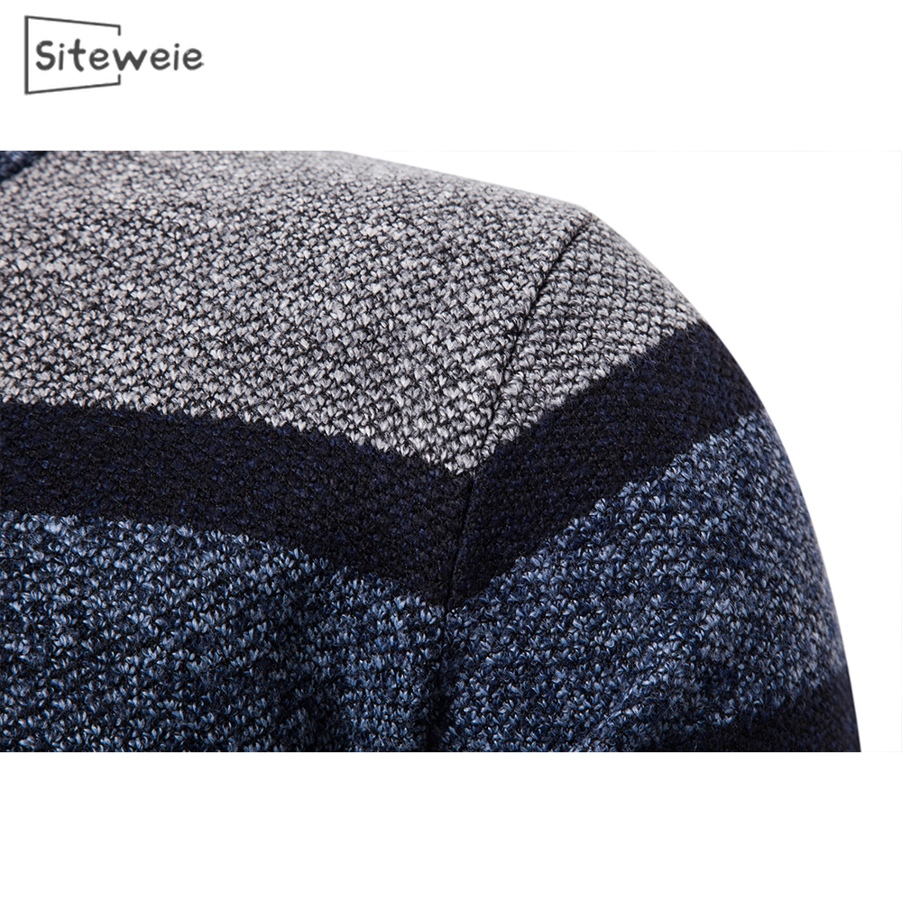 SITEWEIE Men Trendy Zipper Cardigan Long-sleeve Knitted Casual Turtleneck Sweaters Fall Winter Men Outdoor Sports Tops L470 201118