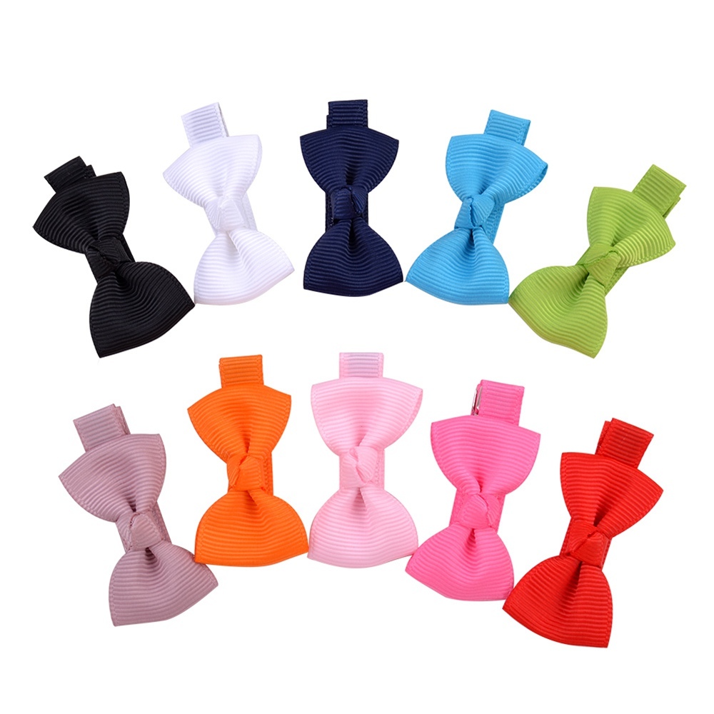 40 pcs/lot Cute Mini Bows With Clip For Baby Girls Hair Clips Tie Solid Ribbon Barrettes Kids Hairpins Headwear Accessories
