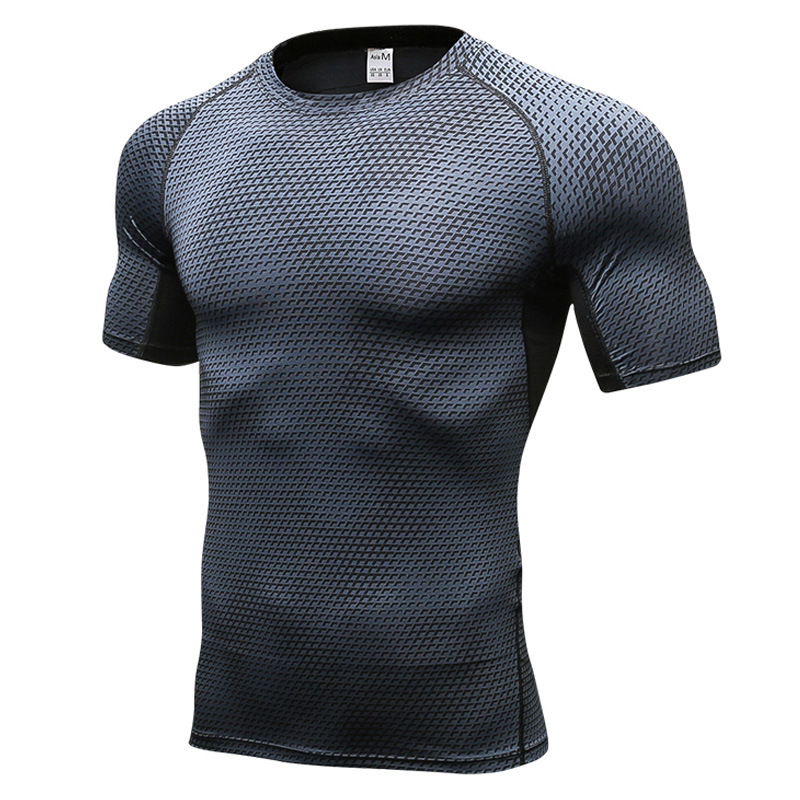 3D Print T-Shirt Men's Running Shirt Compression Tights Breathable Long Sleeve Sports Rashguard Jersey Free Shipping