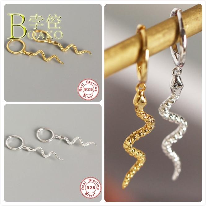 Real 925 Silver Earrings For Women Gold Hoop Snake Earrings Gothic Girl Ear Piercing Punk Female Long Smake aretes B5
Real 925 Silver Earrings For Women Gold Hoop Snake Earrings Gothic Girl Ear Piercing Punk Female Long Smake aretes B5