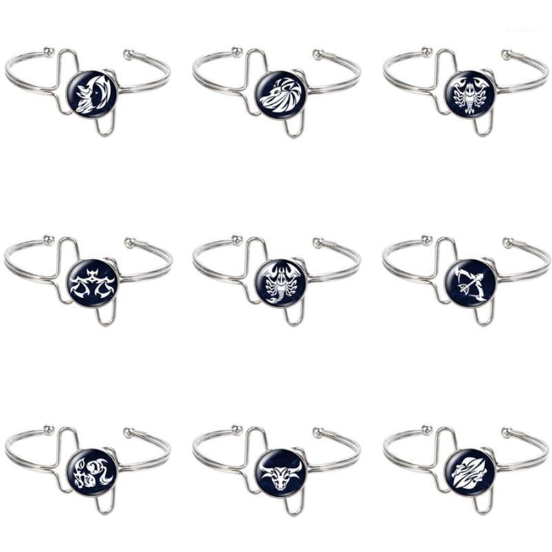 New Beauty 12 constellations symbol glass cabochon Silver color/Golden bangle Cuff Bracelets jewelry Christmas Gift ZB06971
New Beauty 12 constellations symbol glass cabochon Silver color/Golden bangle Cuff Bracelets jewelry Christmas Gift ZB06971