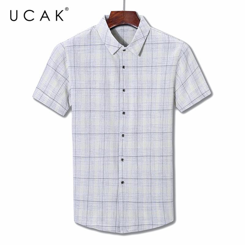 UCAK Brand Summer Short Sleeve Shirt Homme Turn-down Collar Plaid Shirts Men Clothes Streetwear New Arrival Tops Clothing U6067, Blue
UCAK Brand Summer Short Sleeve Shirt Homme Turn-down Collar Plaid Shirts Men Clothes Streetwear New Arrival Tops Clothing U6067, Blue