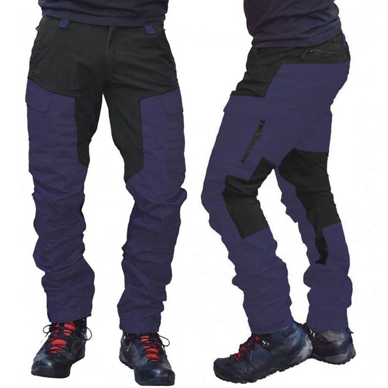 Long Cargo Pants Work Trousers for Men Casual Men Fashion Color Block Multi Pockets Sports