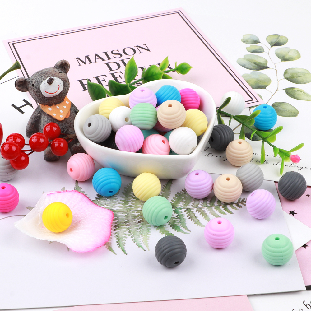 TYRY.HU 20pc/lot Teething Beads 13mm Screw Food Grade Silicone Teething Accessories BPA FREE Nursing Silicone Beads Y1221