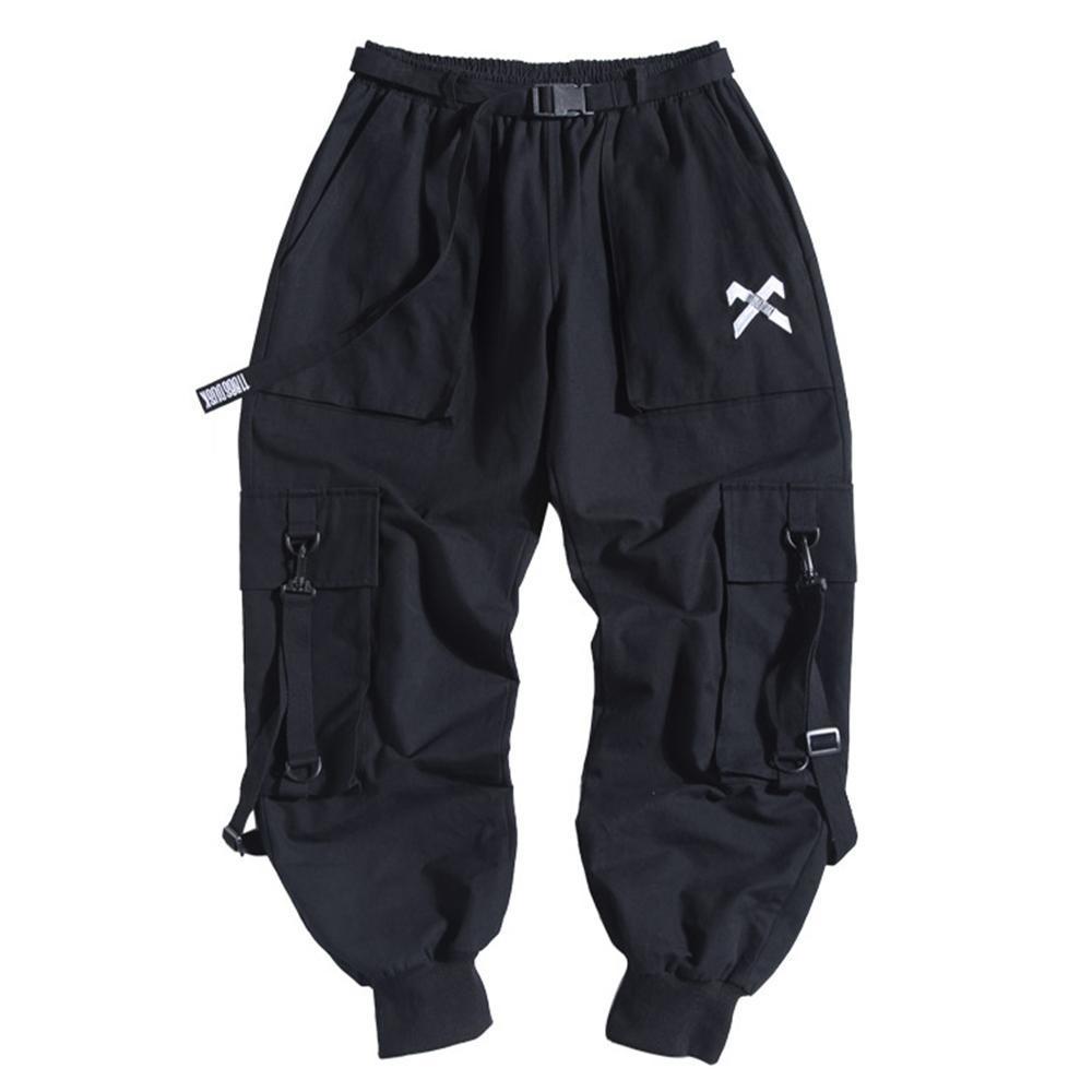 11 BYBB'S DARK Ribbons Casual Hip Hop Cargo Pants Mens Summer Elastic Waist Japanese Streetwear Harajuku Joggers Trousers 201109