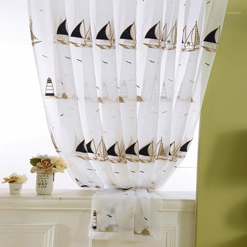 Blue Children Sailing Embroidery Tulle Curtain Window Screen Finished Products Customized Boys Bedroom Embroidery Yarn1, White
Blue Children Sailing Embroidery Tulle Curtain Window Screen Finished Products Customized Boys Bedroom Embroidery Yarn1, White