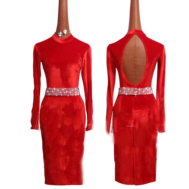 Red Velvet Latin Dance Dress Long Sleeve Latin Ballroom Salsa Dress Rumba Tango Dance Show Stage Costumes BL1412, Dress and belt
Red Velvet Latin Dance Dress Long Sleeve Latin Ballroom Salsa Dress Rumba Tango Dance Show Stage Costumes BL1412, Dress and belt