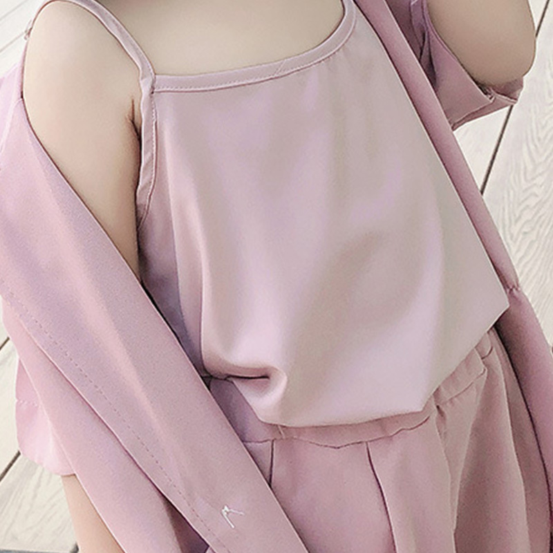 Humor Bear Girls Clothing Sets Fashion Version Korean Suit Suspenders 3pcs Suit Summer New European American Children'S WearX1019