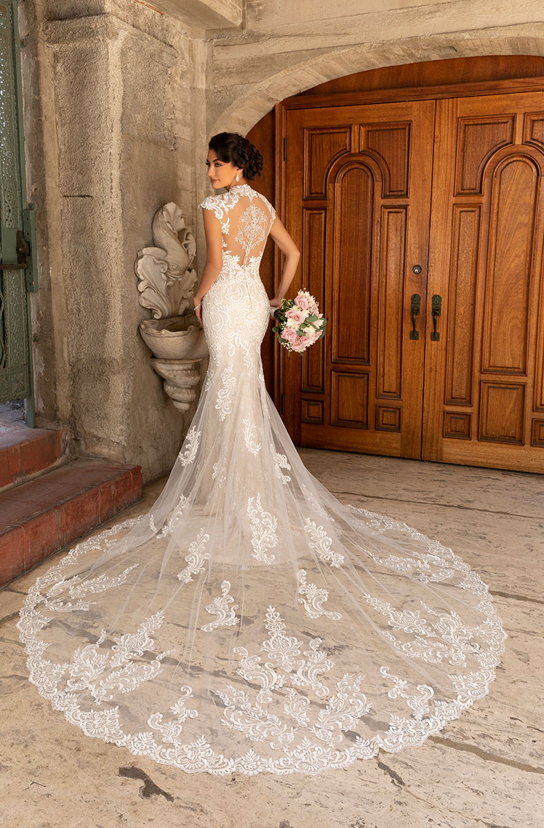 Kitty Chen 2021 Wedding Dresses Jewel Lace Appliques Mermaid Bridal Gowns Capped Sleeves Button Back Wedding Dress Vestidos De Novia