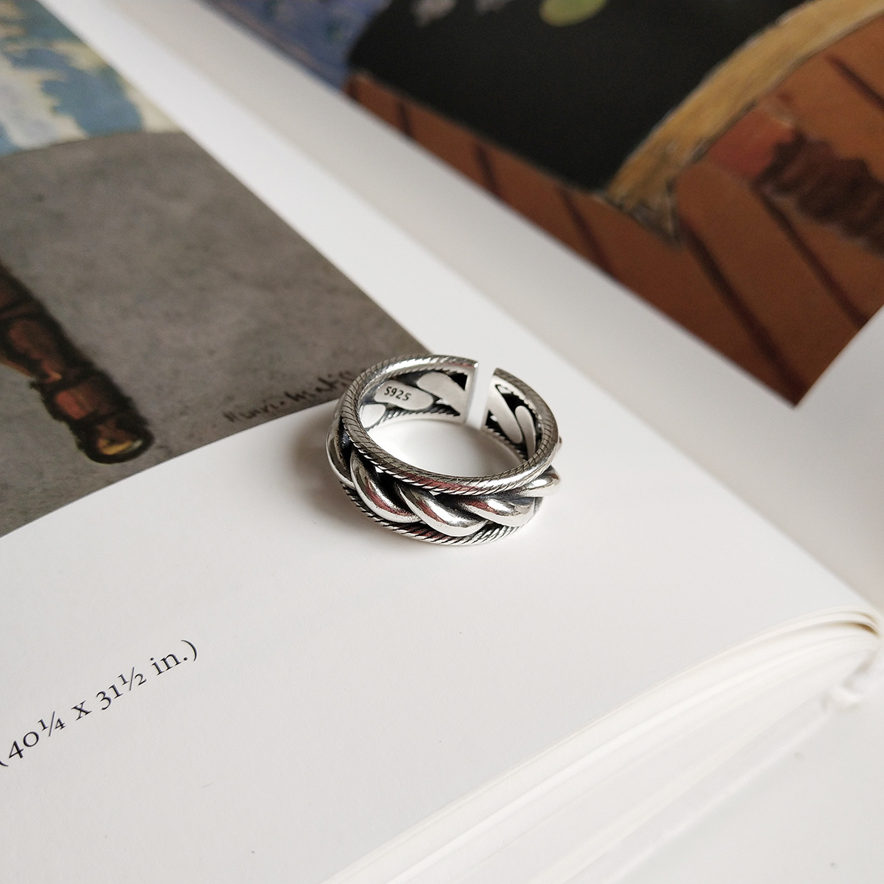 New minimalism 925 sterling silver handmade vintage jewelry European antique silver designer twistedwire adjustable rings gift for women