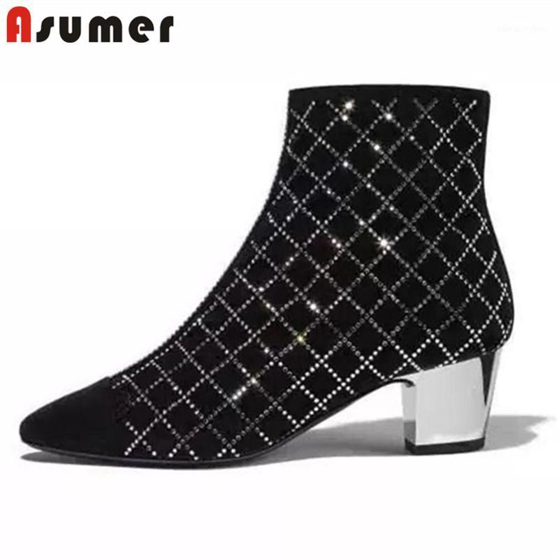 Asumer 2020 new arrival suede leather ankle boots women crystal high heel shoes ladies elegant party wedding shoes big size 421, Black
Asumer 2020 new arrival suede leather ankle boots women crystal high heel shoes ladies elegant party wedding shoes big size 421, Black