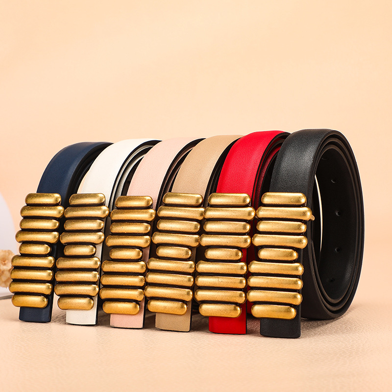 Women Genuine Leather Belt Luxury Designer Metal Belt Buckle High Quality Jeans Waistband Fashion Female Strap Black Belts, Black;brown
Women Genuine Leather Belt Luxury Designer Metal Belt Buckle High Quality Jeans Waistband Fashion Female Strap Black Belts, Black;brown