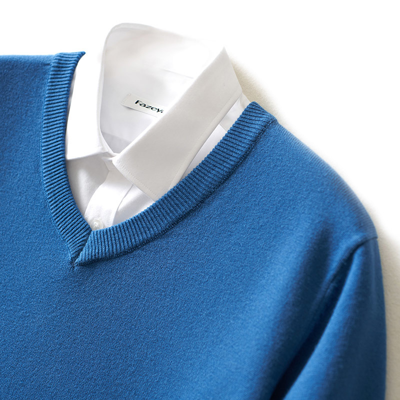 3XL Men's Sweater Cashmere Blended Knitted V-neck Pullover Hot Selling Fall Winter Men's Wool Knitted Sweater High Quality Warm 201022