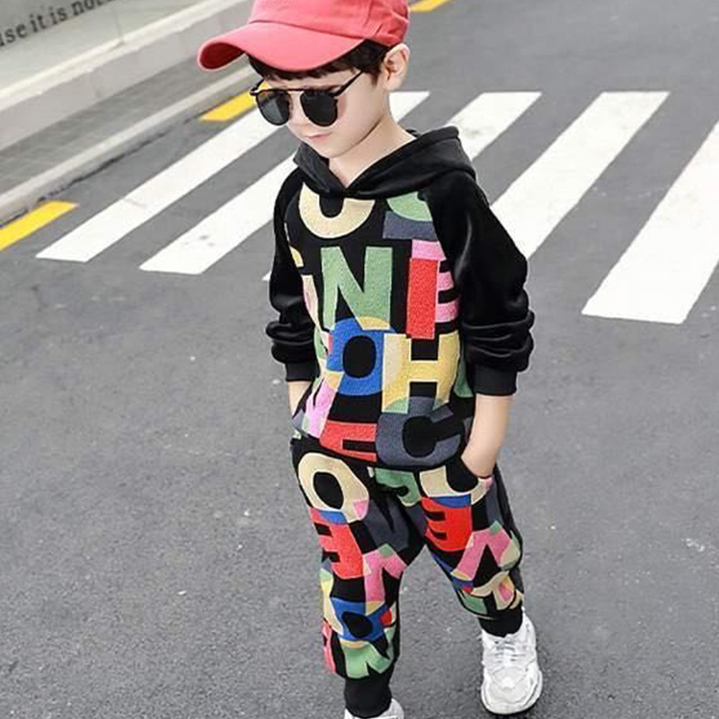 Children's clothing baby boy suit fall / winter 2020 baby girl's clothes long sleeve Hoodie + pants sports suit street styleX1019