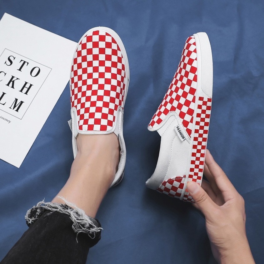 Black red Men Casual Shoes Simple Canvas Mens Loafers High Quality Anti-Slip Comfortable Vulcanized Shoe Man's Flats f48 Y200801