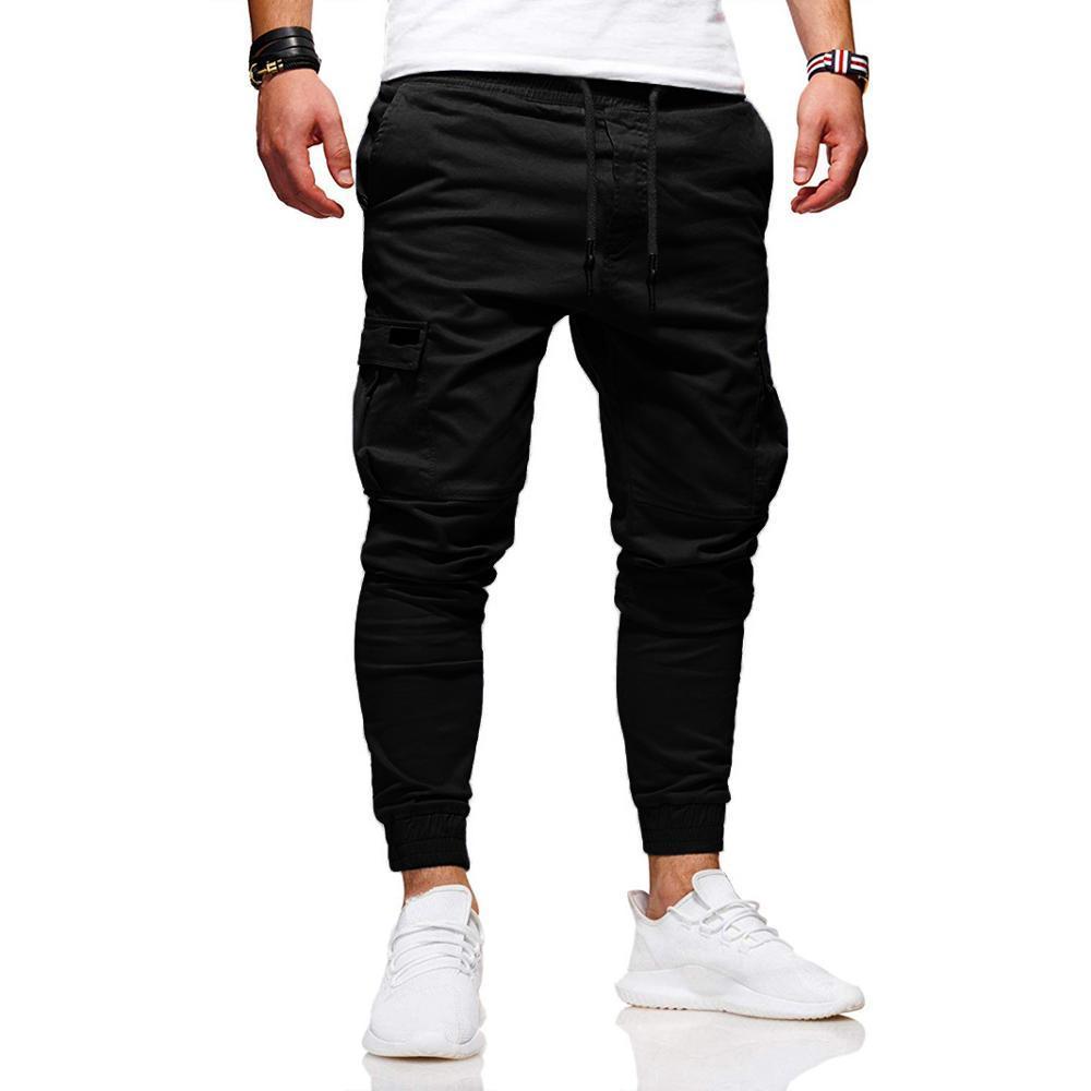 Men Casual Joggers Pants Solid Thin Cargo Sweatpants Male Multi-pocket Trousers Mens Sportswear Hip Hop Harem Pencil Pants 201126