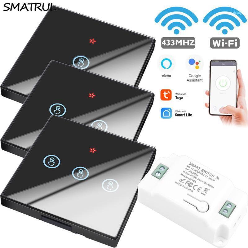 SMATRUL Tuya Smart Life APP WiFi TOUCH Switch Light RF 433Mhz Wall DIY Relay Timer Module Google Home Amazon Alexa 110V 220V 10A1
SMATRUL Tuya Smart Life APP WiFi TOUCH Switch Light RF 433Mhz Wall DIY Relay Timer Module Google Home Amazon Alexa 110V 220V 10A1