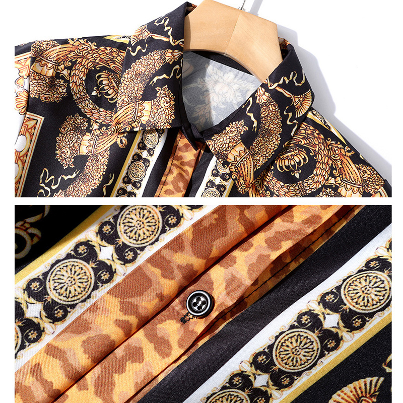 Women Blouses And Tops Summer Baroque Print Runway Long Sleeve Shirt Ladies Collar Elegant Vintage Office Shirts work wear 201126