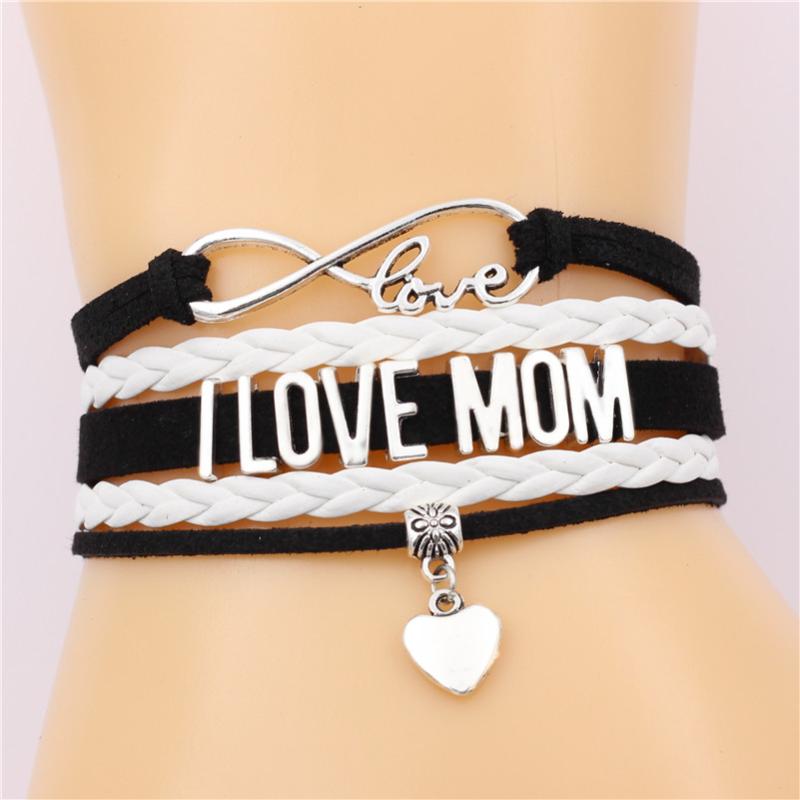 Tennis I LOVE MOM Letter Bracelet Infinity Cute Heart Charm Handmade Leather Bracelets PUNK Jewelry For Women Mother's Day Gift
Tennis I LOVE MOM Letter Bracelet Infinity Cute Heart Charm Handmade Leather Bracelets PUNK Jewelry For Women Mother's Day Gift