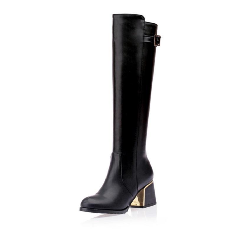 2020 autumn and winter new fashion long tube women's single boots round head zipper metal decorative boots female knee, Black
2020 autumn and winter new fashion long tube women's single boots round head zipper metal decorative boots female knee, Black