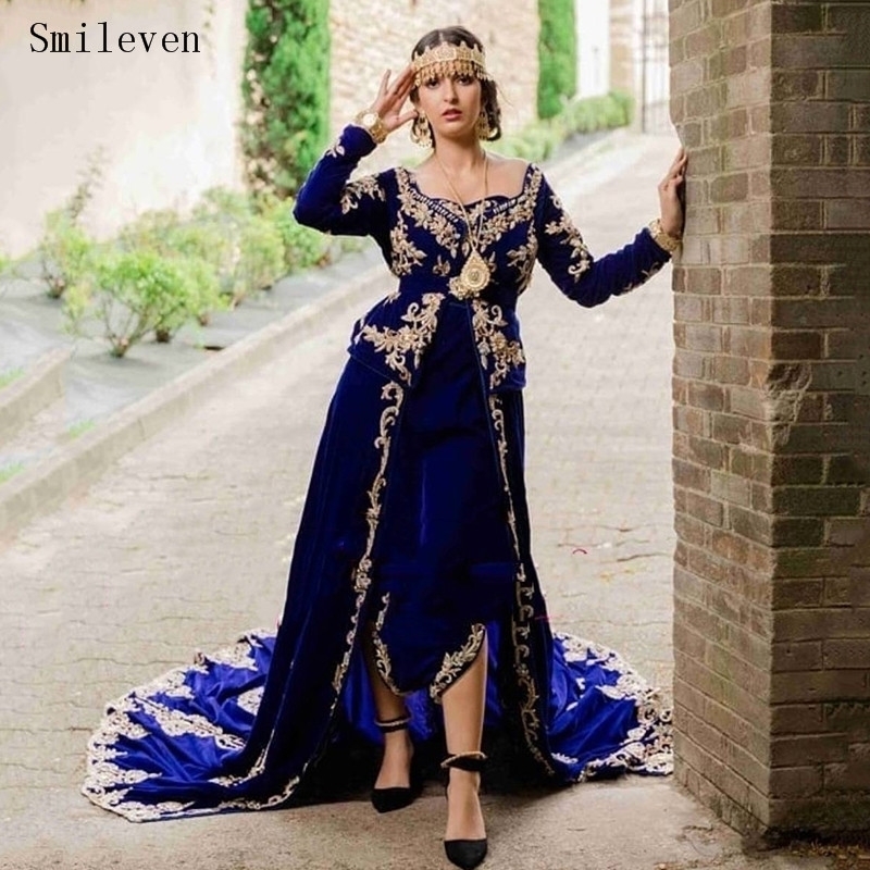 Smileven Royal Blue Algerian Caftan Evening Dress Morocco Velvet Special occasion Dresses Appliqued Lace Outfit Prom Party Gowns LJ201119, Black
Smileven Royal Blue Algerian Caftan Evening Dress Morocco Velvet Special occasion Dresses Appliqued Lace Outfit Prom Party Gowns LJ201119, Black