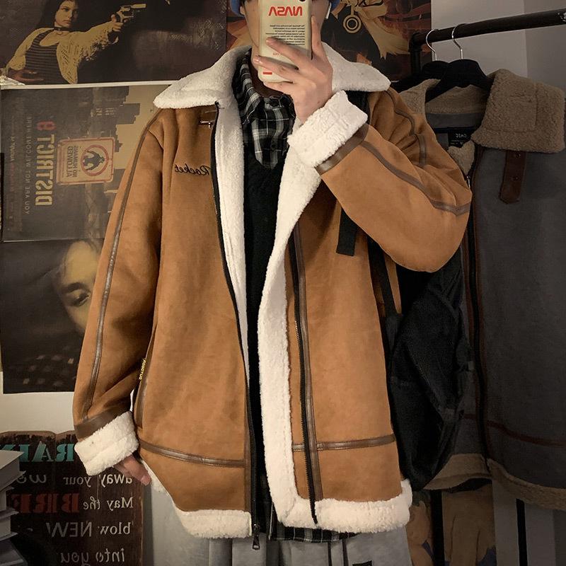 Winter lambs wool coat men's Korean version handsome and easy to wear with cashmere thickened cotton clothes, Black
Winter lambs wool coat men's Korean version handsome and easy to wear with cashmere thickened cotton clothes, Black