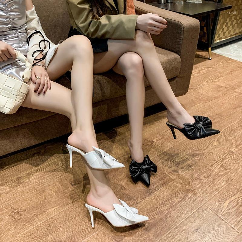 2020 Summer New All-match Bow Thin Heeled Sexy Fashion Outer Wear Baotou High Heel Slippers Pointed Toe1, White
2020 Summer New All-match Bow Thin Heeled Sexy Fashion Outer Wear Baotou High Heel Slippers Pointed Toe1, White
