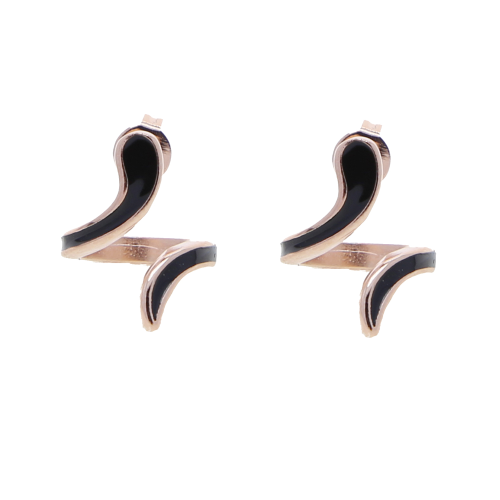 2021 Wholesale Factory price Enamel White Black color lovely Snake Shape Stud Earring for women cute girl wedding party gift jewelry